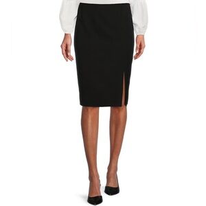 🌻Black High Slit Stretchy Fitted Black Skirt